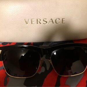 Versace Black and Gold Sunglasses